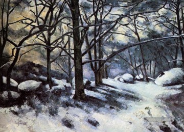 Landschaft im Schnee Werke - Schmelzender Schnee Fontainbleau Paul Cezanne